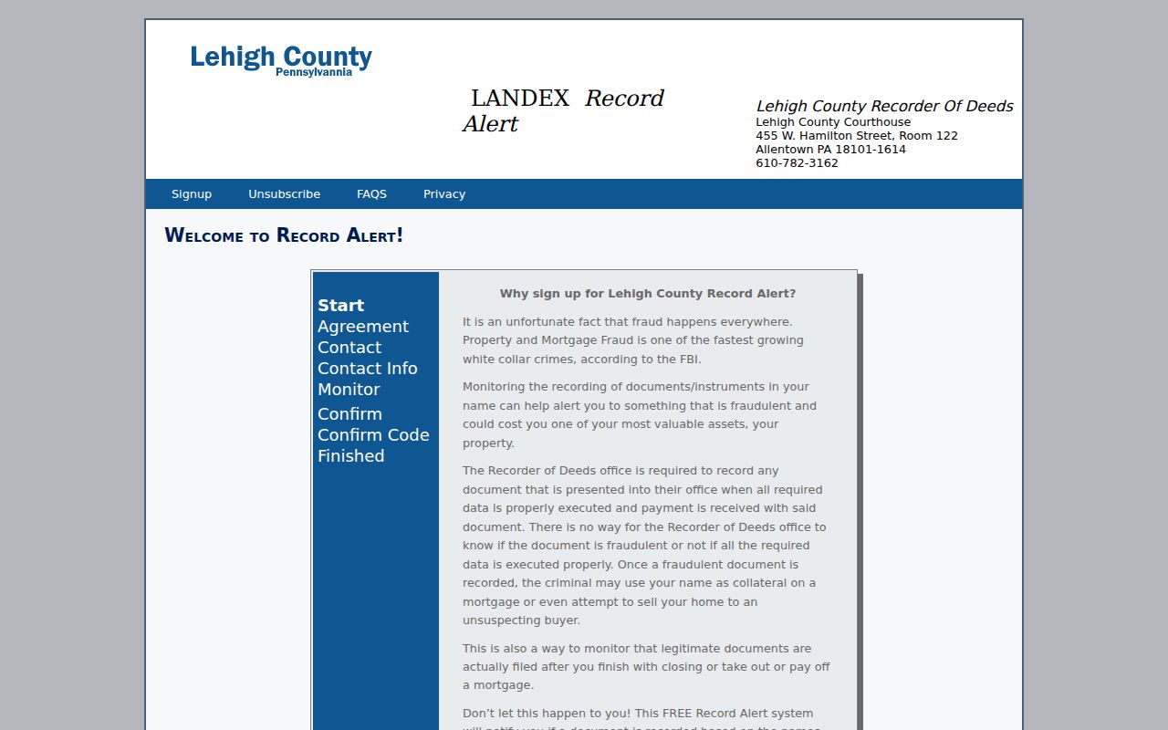 Lower Macungie Township previous residents Recorder Record Alert sign-up route