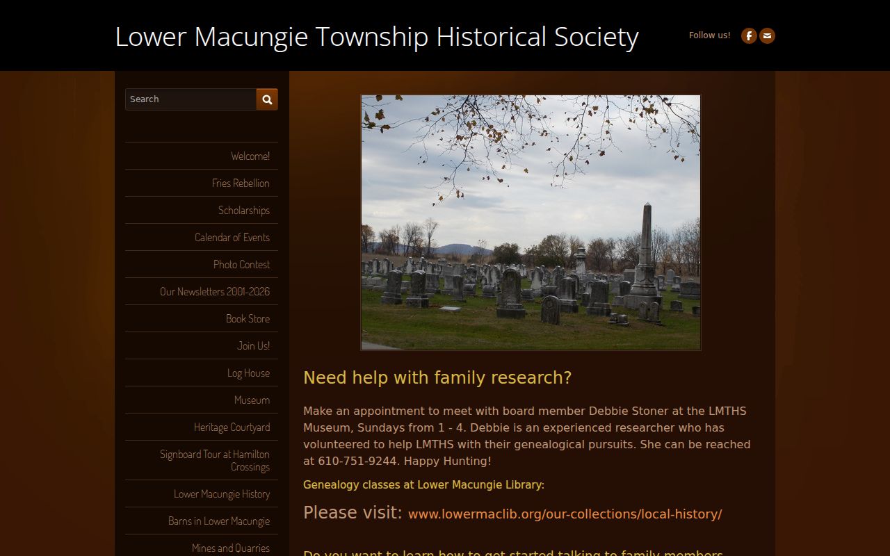 Lower Macungie Township previous residents historical society genealogy help