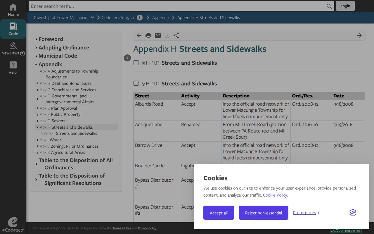 Lower Macungie Township street directory township street-name appendix